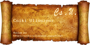 Csiki Ulisszesz névjegykártya